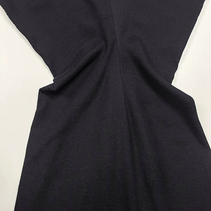 “Darko” Short Sleeve Linen Maxi Dress