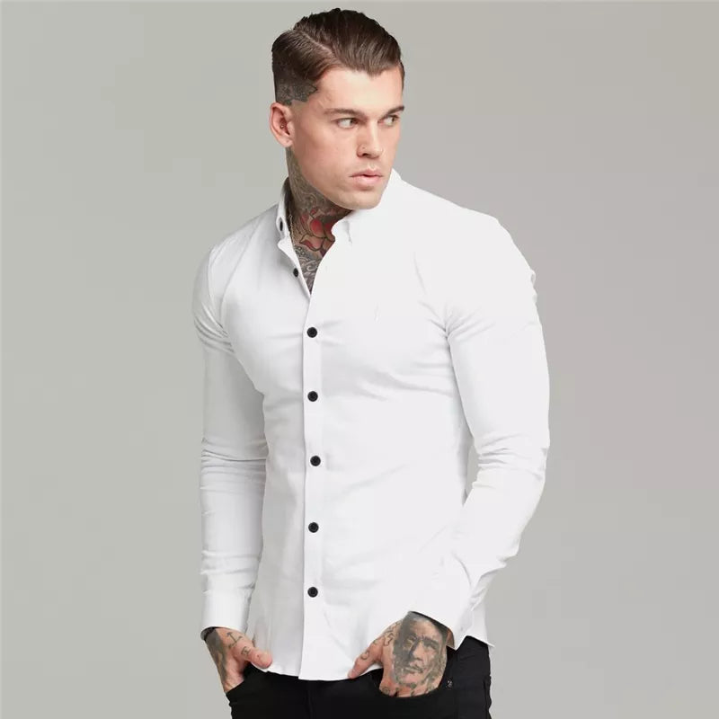 "Mr. Suave" Men's Business Casual Designer Long Sleeve Shirt