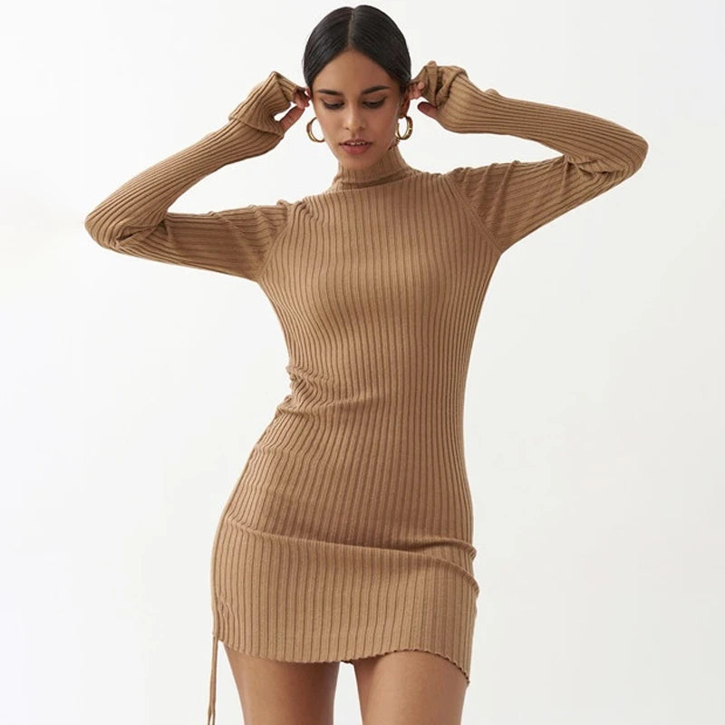 "Cry About It" Women’s Ribbed High Neck Mini Dress