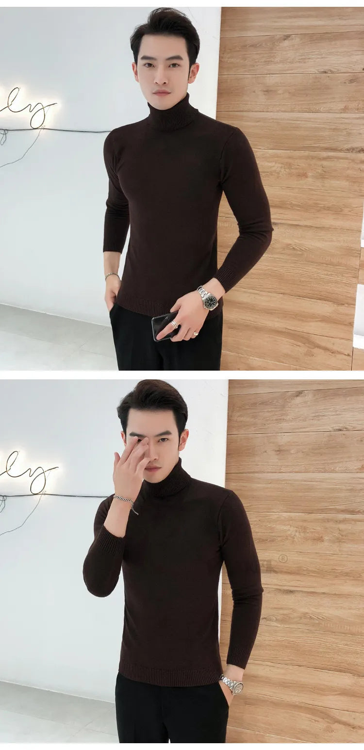 “Turn Me On” Men’s Sexy Knitted Designer Turtleneck Sweater