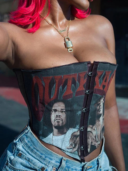 “OutKast” Sexy Backless Gothic Style Tube Top