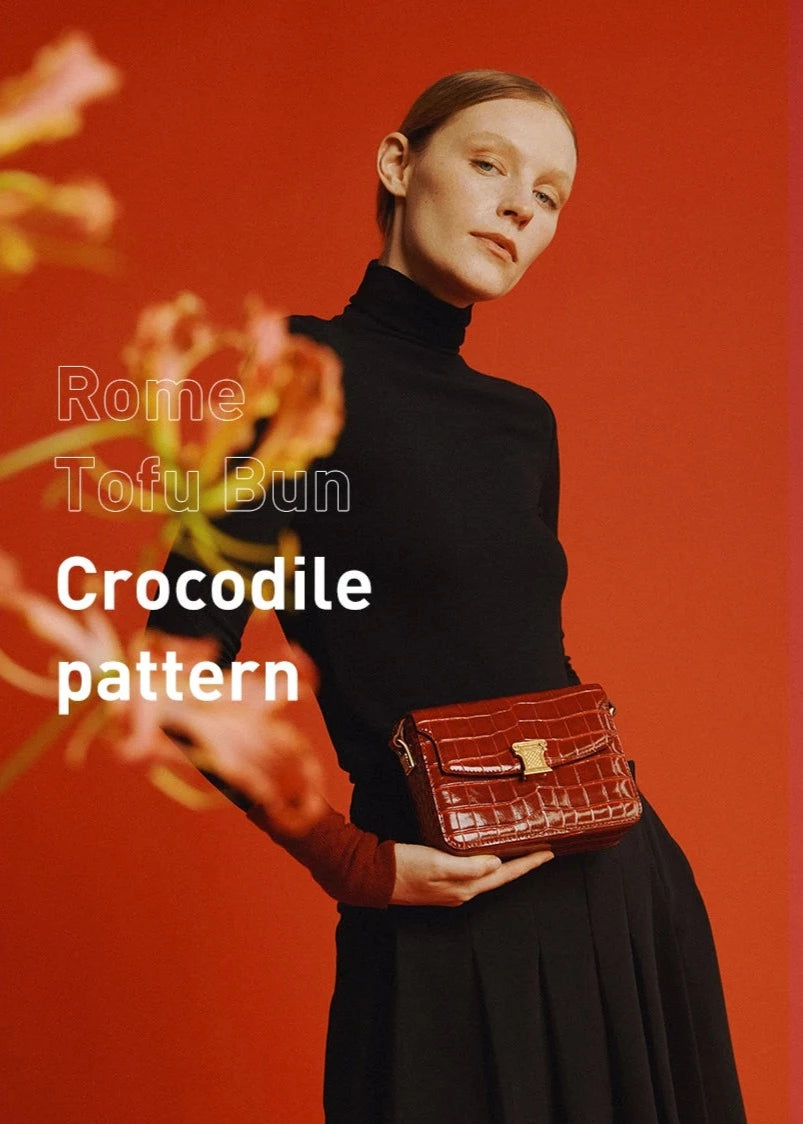 "Last Few Months" Retro Crocodile Leather Handbag
