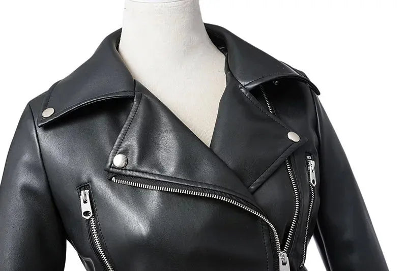 “February Vogue” Women’s New Designer Faux Leather Biker Jacket