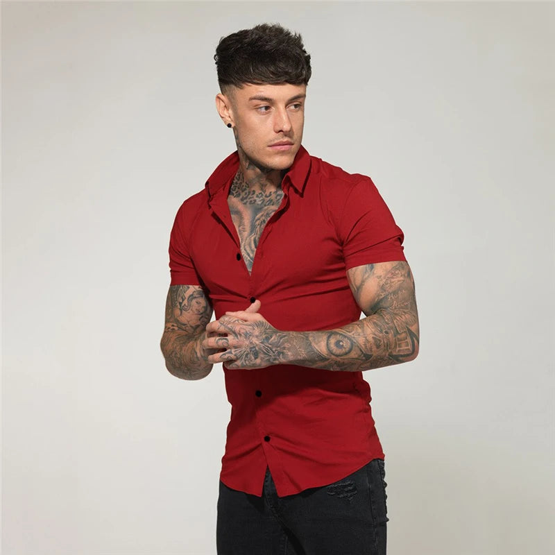 "Nightclub Stories" Men's Casual Designer Slim Fit Button Up Shirt