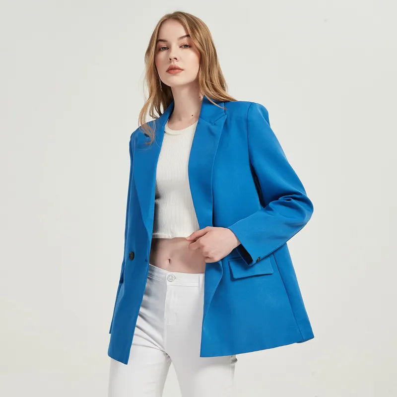 “I’m So Sly” Women’s Solid Double-Breasted Blazer