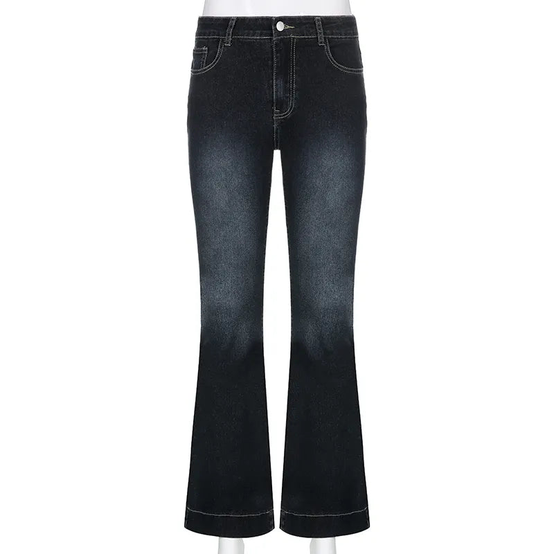“Gossip Girl” Women’s Retro Y2K Style Low Waist Flare Jeans