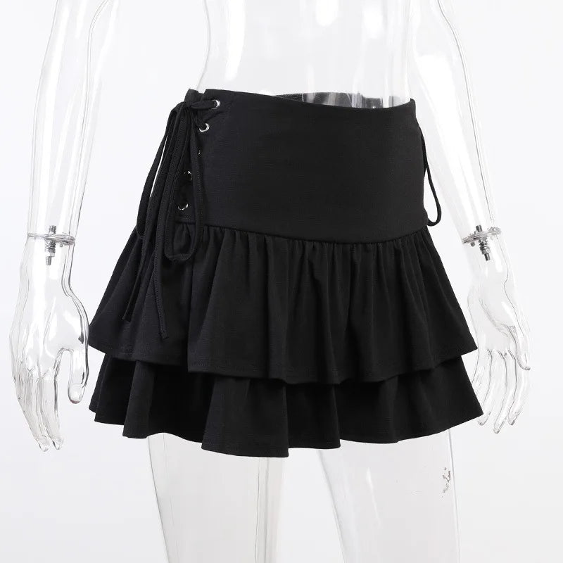 "I'm Not Lovely" High Waist Gothic Y2K Style Mini Skirt