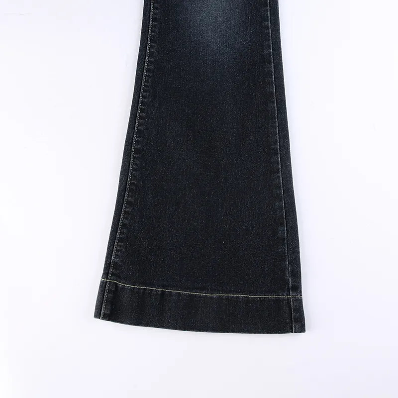 “Gossip Girl” Women’s Retro Y2K Style Low Waist Flare Jeans