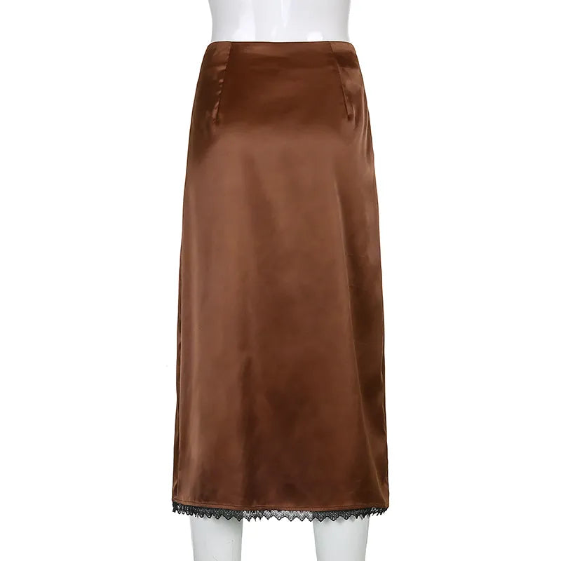“Euro Grunge” Retro Striped Y2K Style Long Skirt