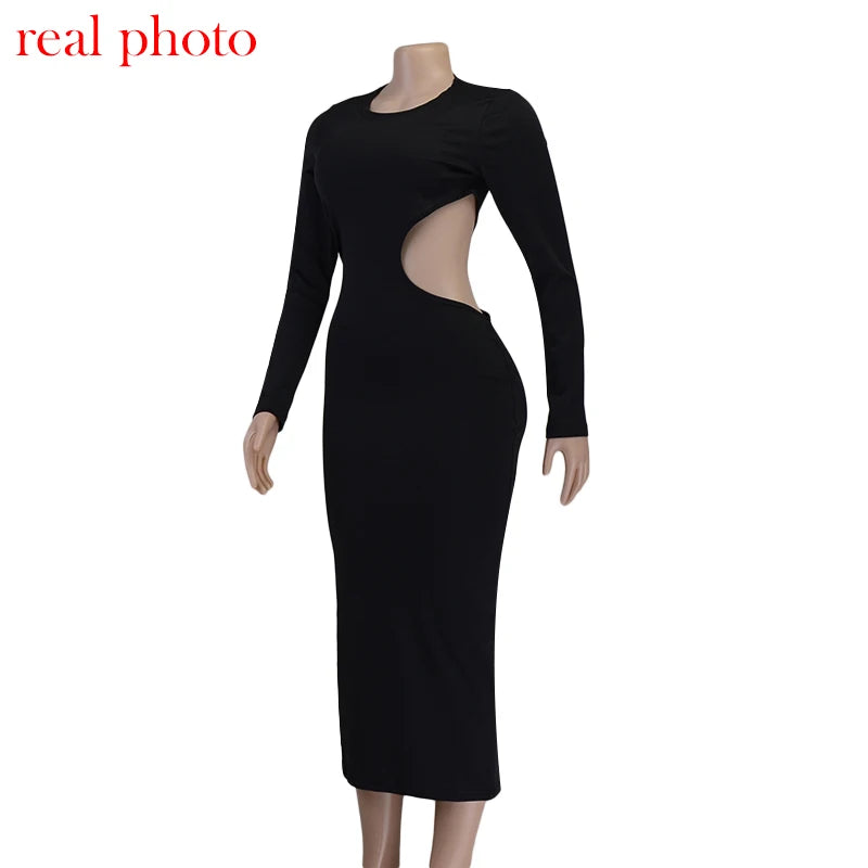 “On The House” Elegant Cut Out Long Sleeve Cocktail Dress