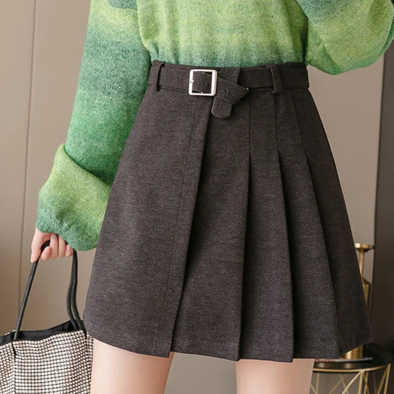 “Raise Me Up” Women’s Vintage High Waist Korean Style Mini Skirt