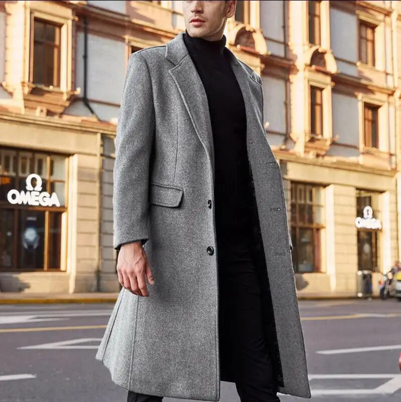 “On The Low” Men’s Designer Long Sleeve Overcoat