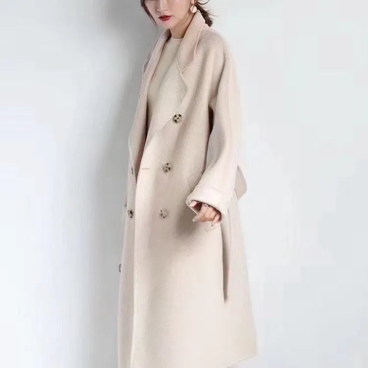 ”God Knows” Women’s Double Sided Designer Cashmere Long Coat