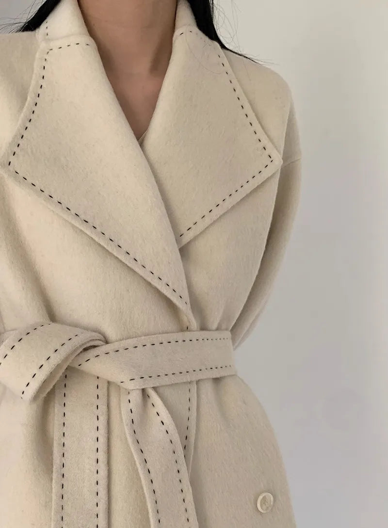 “Grandeur” Women’s Double-Sided Designer Oversized Cashmere Coat
