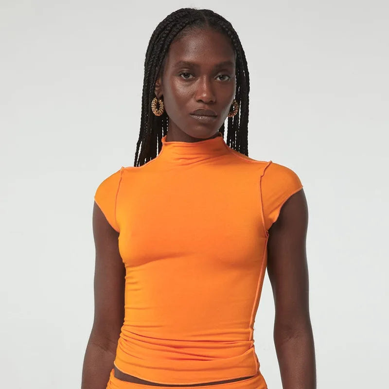 "Lé Tee" Women's Short Sleeve Casual Crop Top