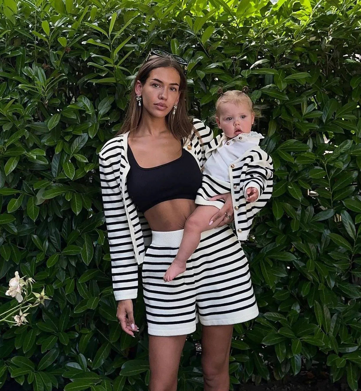 "Flossy" Women's Striped Knitted 2 Piece Outfit Set