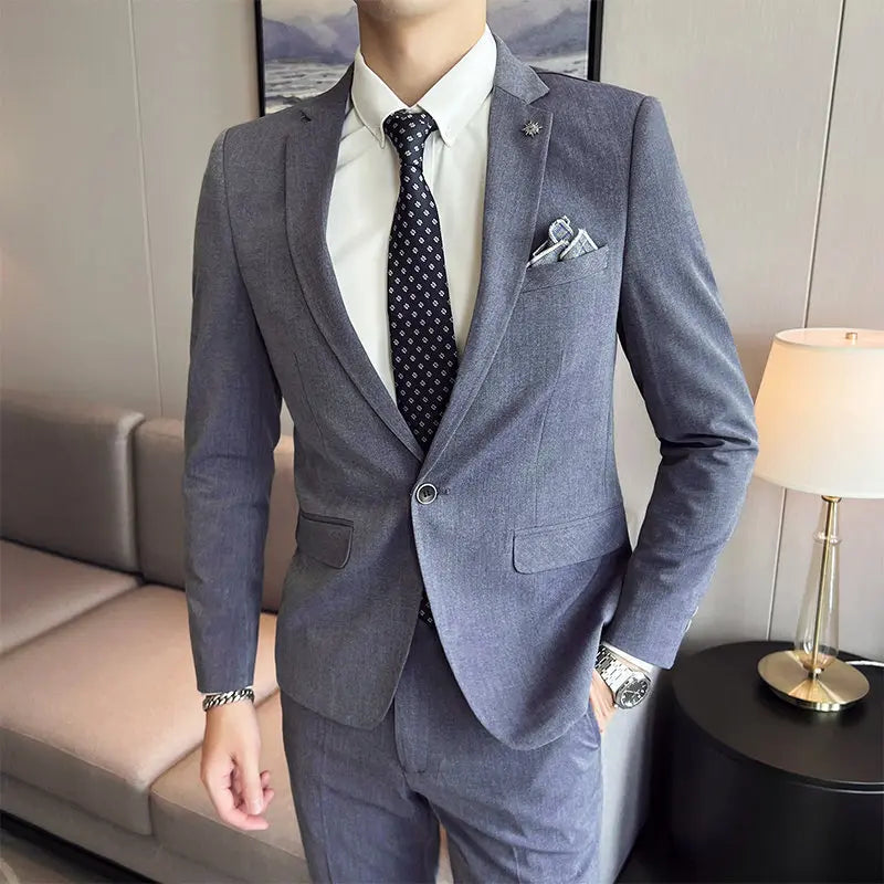 “The Boss” Men’s British Style Designer Lapel Business Suit