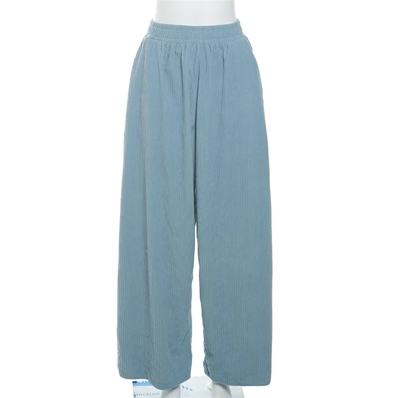 “Just Chillin” Women’s Baggy Oversized Y2K Style Corduroy Sweatpants