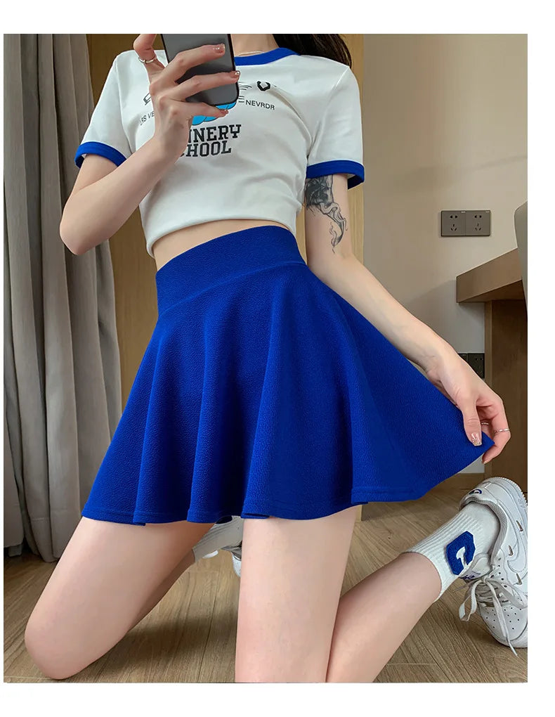“Delicate” Women's Elastic Korean Style High Waist Mini Skirt