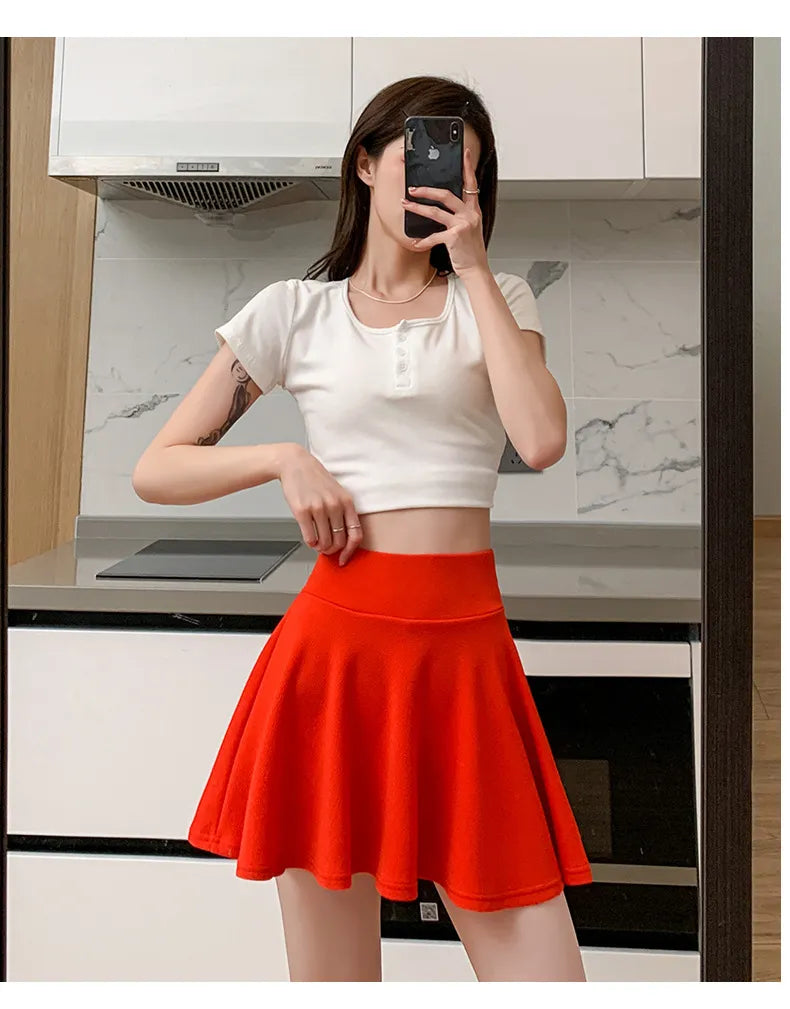 “Delicate” Women's Elastic Korean Style High Waist Mini Skirt