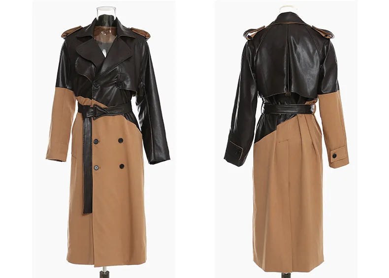 ”Volaire” Women’s Italian Leather Trench Coat