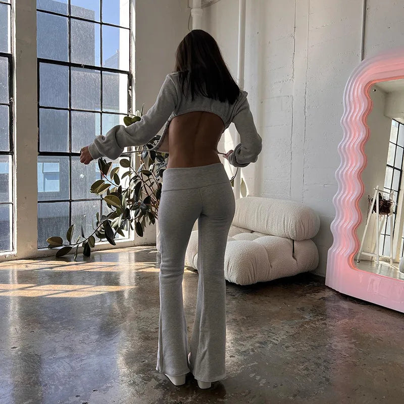 "Cozy Hot Shit* Cute  2 Piece Backless Outfit Set