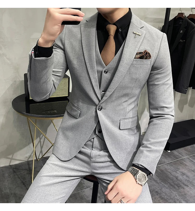 “Charon” Men’s High-end Business Casual 3 Piece Designer Suit