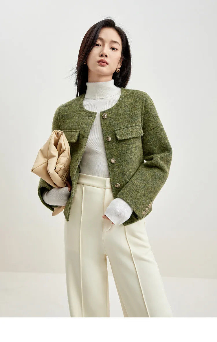 “Lady” Women’s Double Faced Wool Cropped Jacket