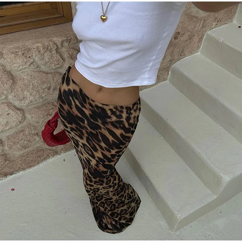 "Wild" Women's High Waist Leopard Print Long Skirt