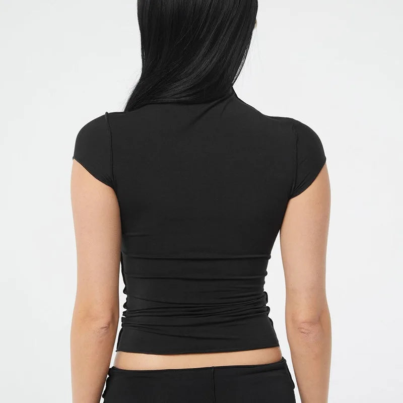 "Lé Tee" Women's Short Sleeve Casual Crop Top