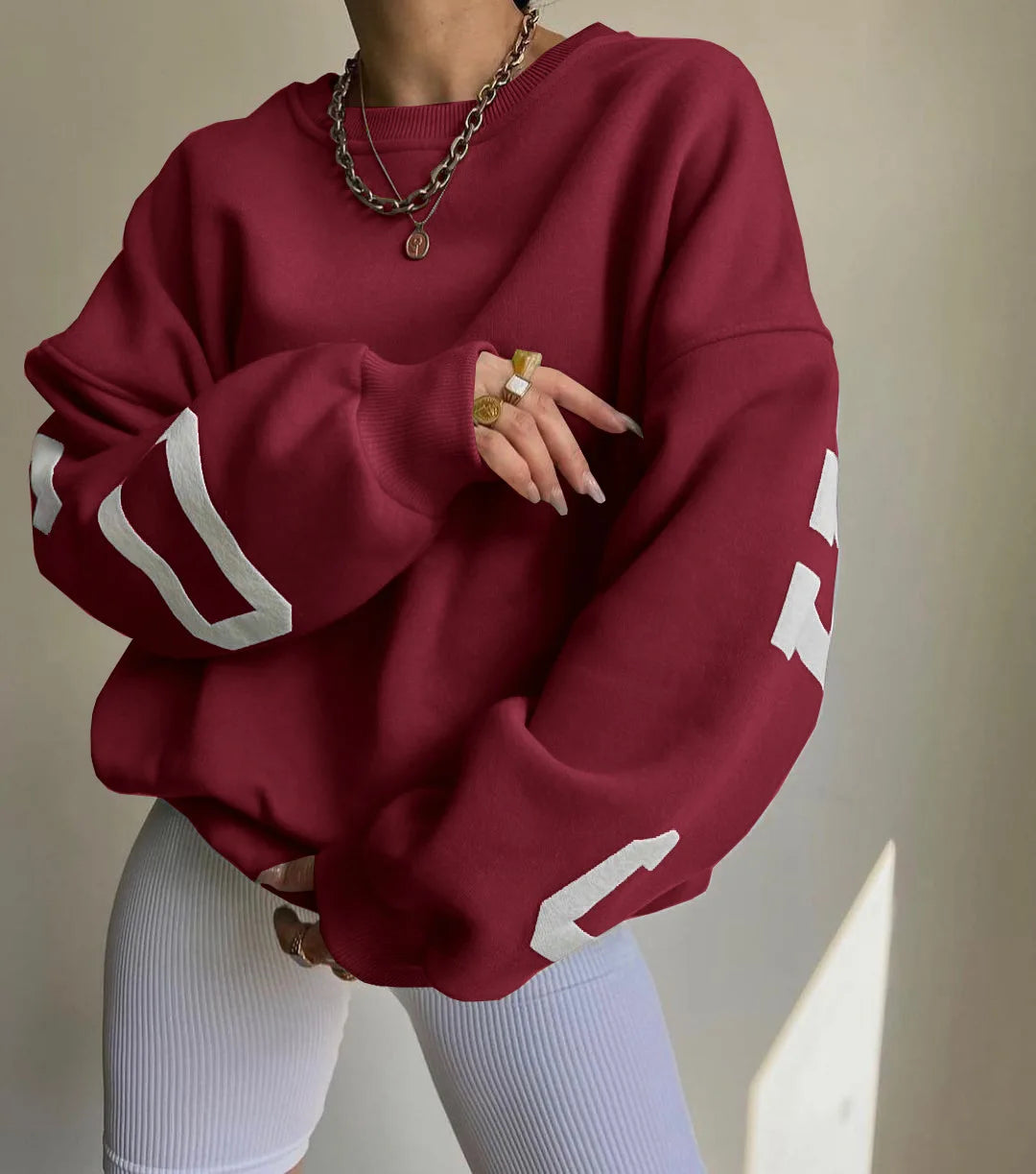 “Chicago” Women’s Casual Long Sleeve Y2K Style Fleece Pullover Hoodie