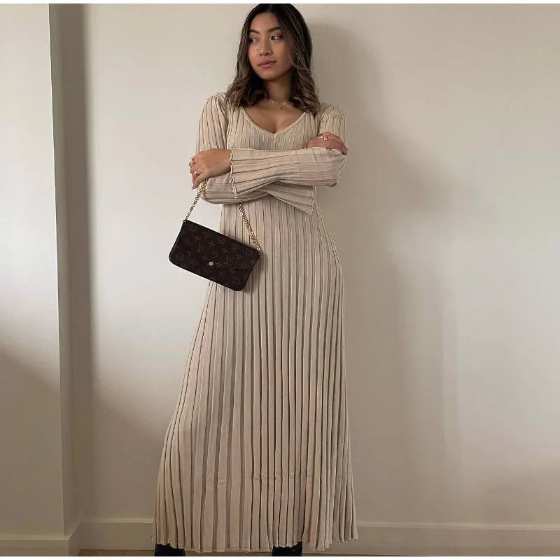 “Everlove” Women’s Casual Knitted Long Sleeve Bodycon Maxi Dress