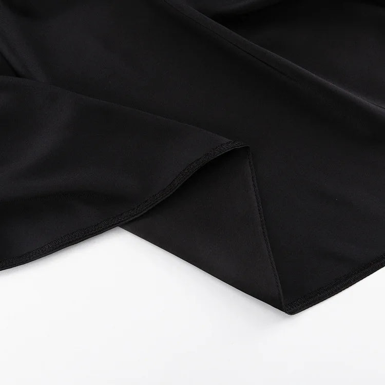 "Opera" Black Satin Bandage Maxi Dress