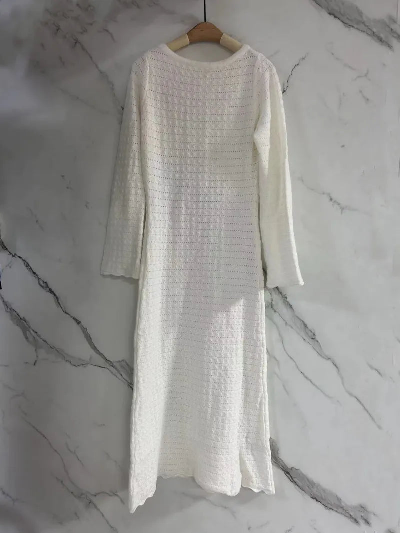 "Mayflower" Knitted Bodycon Long Sleeve Maxi Dress