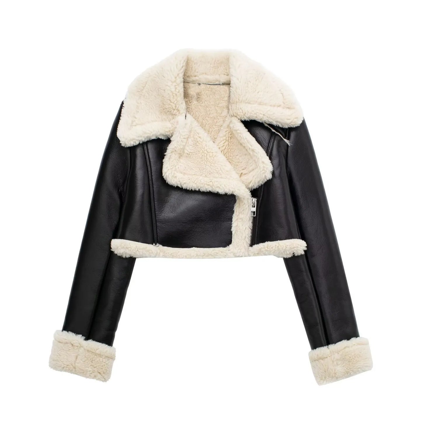 “Try Again” Women’s Vintage High Street Style Lambswool Winter Coat