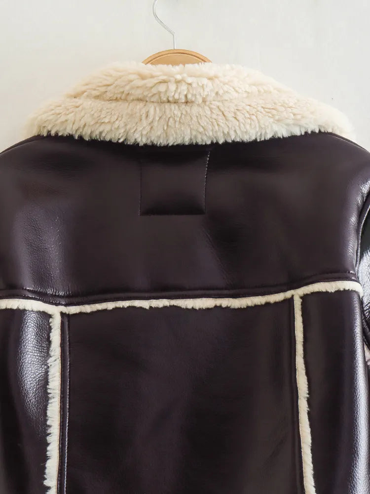 “Try Again” Women’s Vintage High Street Style Lambswool Winter Coat