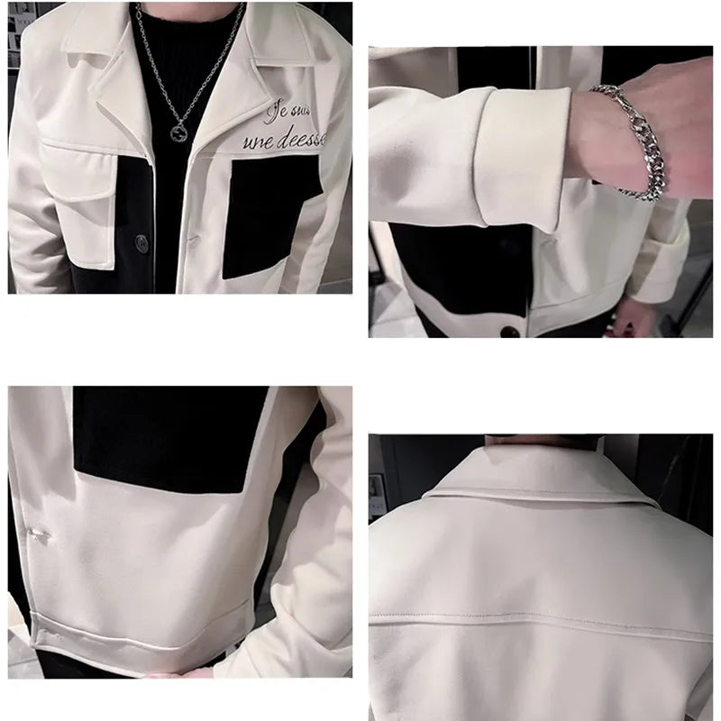 “Bipolar” Men’s Casual Long Sleeve Patchwork Designer Bomber Jacket