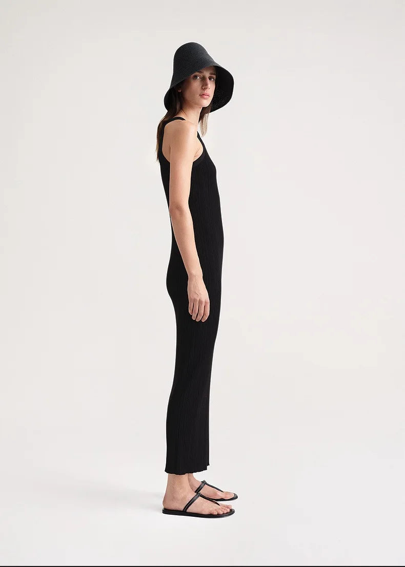 “Yacht Party” Cotton Knit Casual Blend Maxi Dress