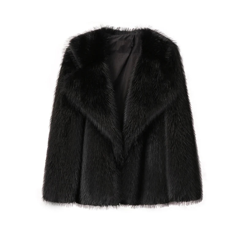 “Nepo Baby” Women’s Loose Oversized Fluffy Faux Fur Overcoat