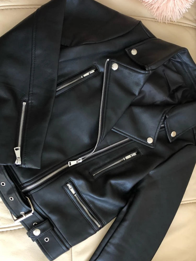 “February Vogue” Women’s New Designer Faux Leather Biker Jacket